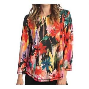 NEW JESS & JANE poppy round neck top in pattern